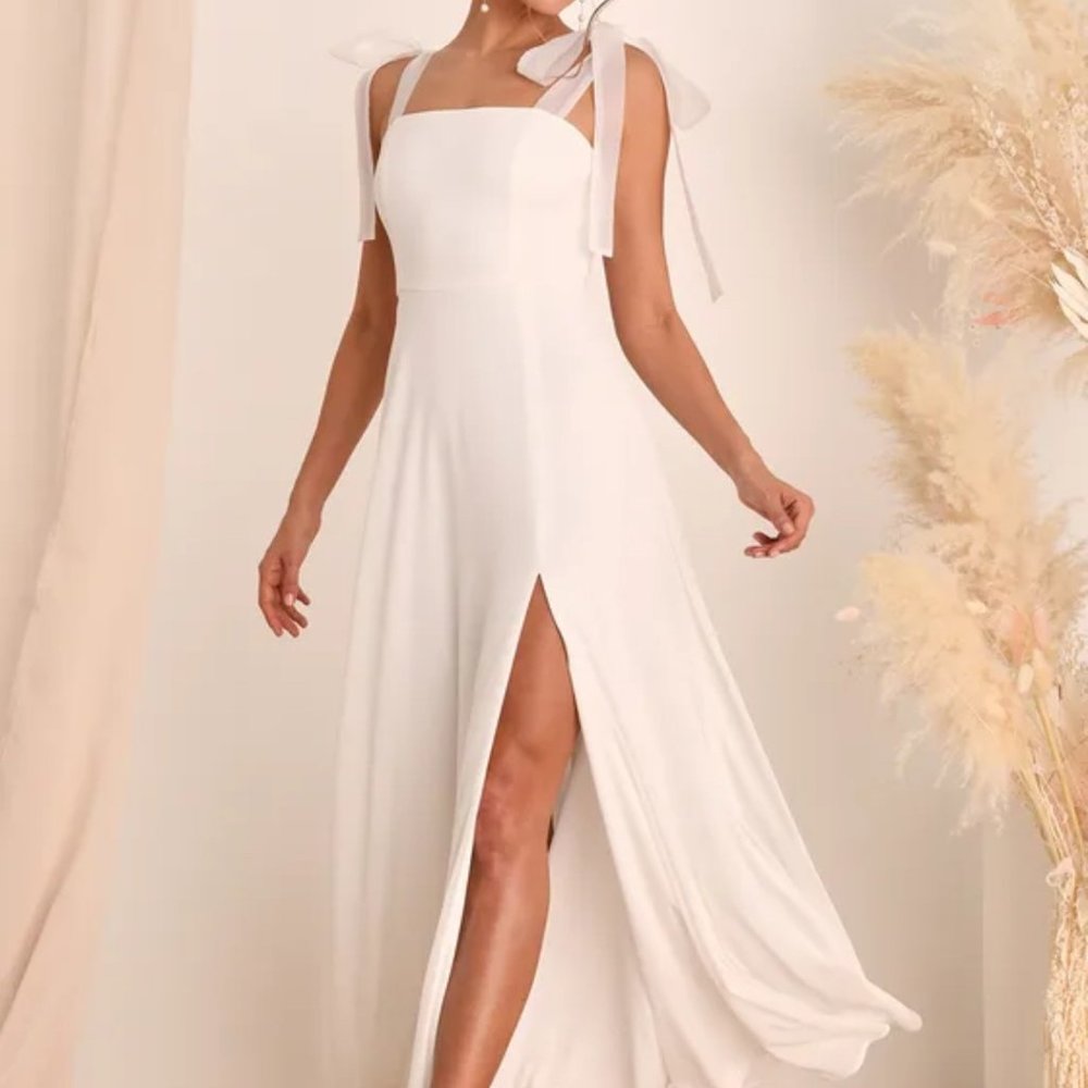 White Maxi with bow straps